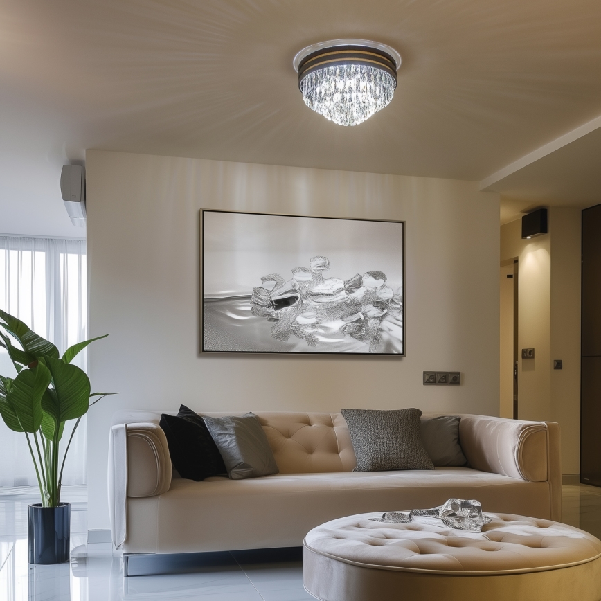 Brilagi - LED Krištáľové stropné svietidlo VELURE 5xE14/40W/230V čierna