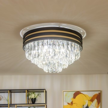 Brilagi - LED krištáľové stropné svietidlo VELURE 5xE14/40W/230V pr. 46 cm čierne