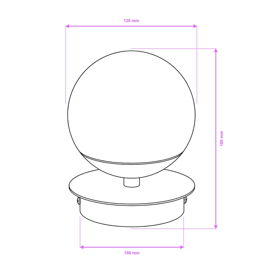 Brilagi - LED kúpeľňové nástenné svietidlo BALL LED/6W/230V 3000/4000/6500K IP44 čierna