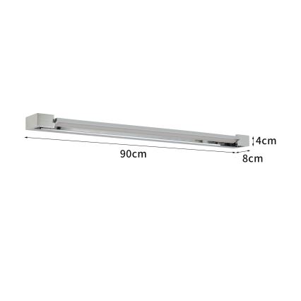 Brilagi - LED osvetlenie zrkadla do kúpeľne AQUA LINE LED/24W/230V 90 cm IP44 lesklý chróm CRI 90