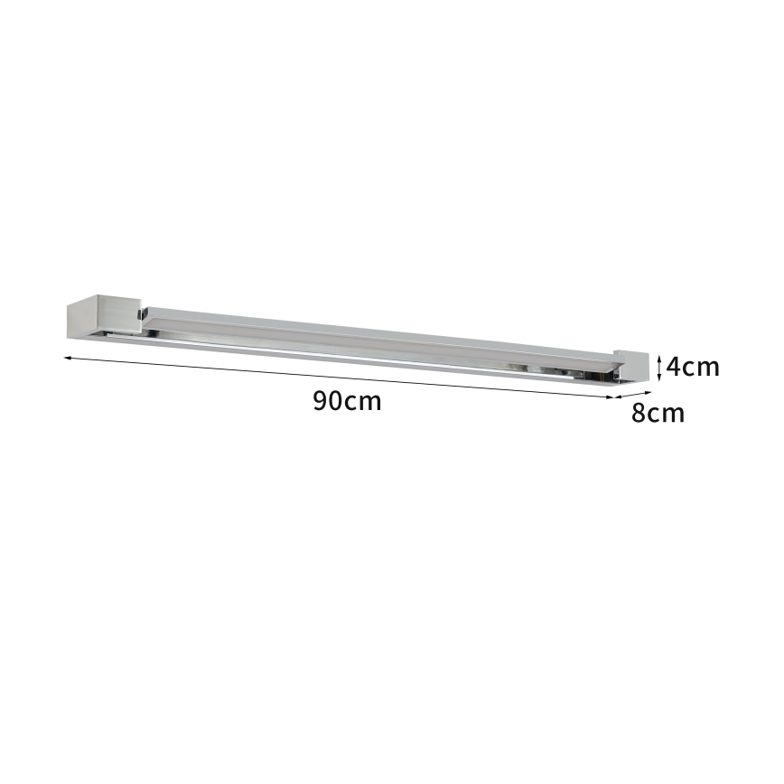 Brilagi - LED osvetlenie zrkadla do kúpeľne AQUA LINE LED/24W/230V 90 cm IP44 lesklý chróm CRI 90