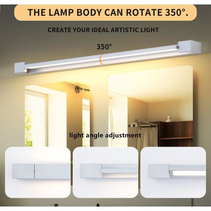 Brilagi - LED kúpeľňové osvetlenie zrkadla AQUA LINE LED/36W/230V 120 cm IP44 matný chróm CRI 90
