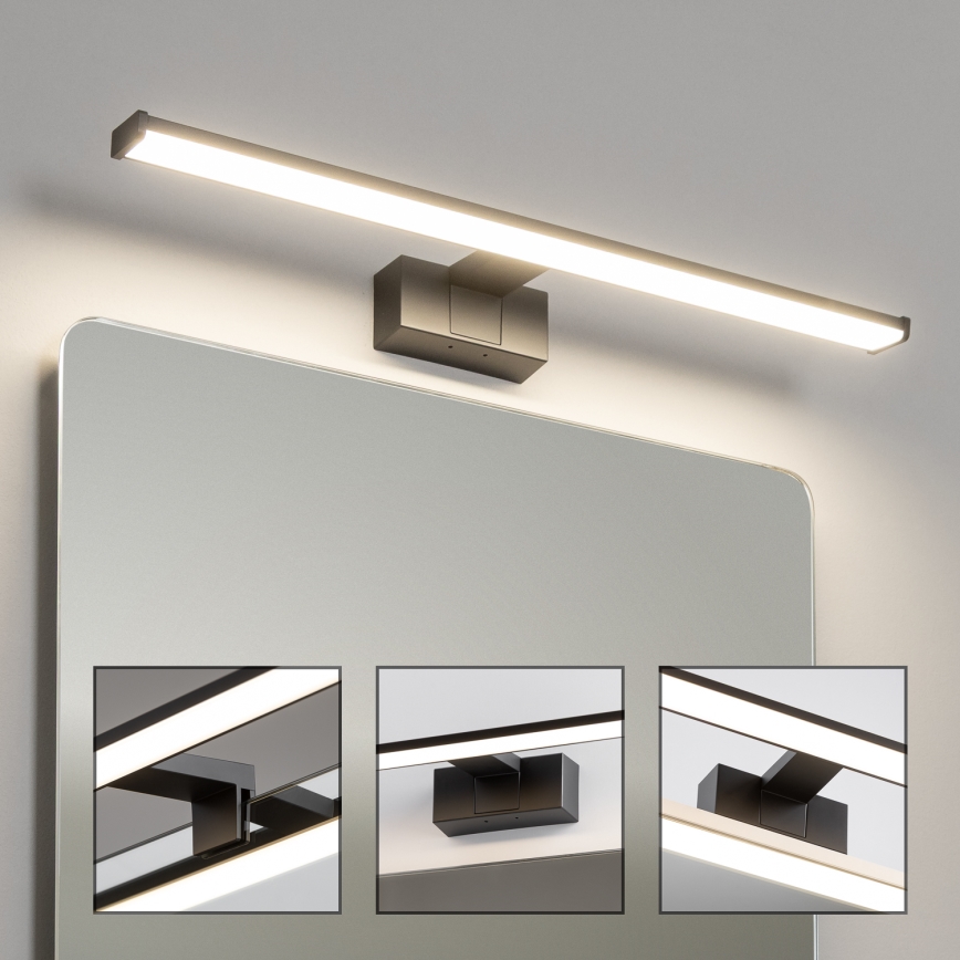 Brilagi - LED kúpeľňové osvetlenie na zrkadlo 3 v 1 VESTRA LED/12W/230V 60 cm IP44 čierne