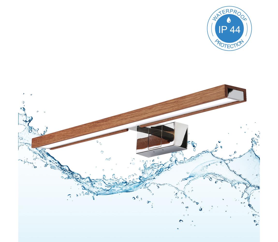 Brilagi-LED Kúpeľňové osvetlenie na zrkadlo 3 v 1 WOODY MIRROR LED/12W/230V IP44 chróm/dub/čerešňa 8590828018209