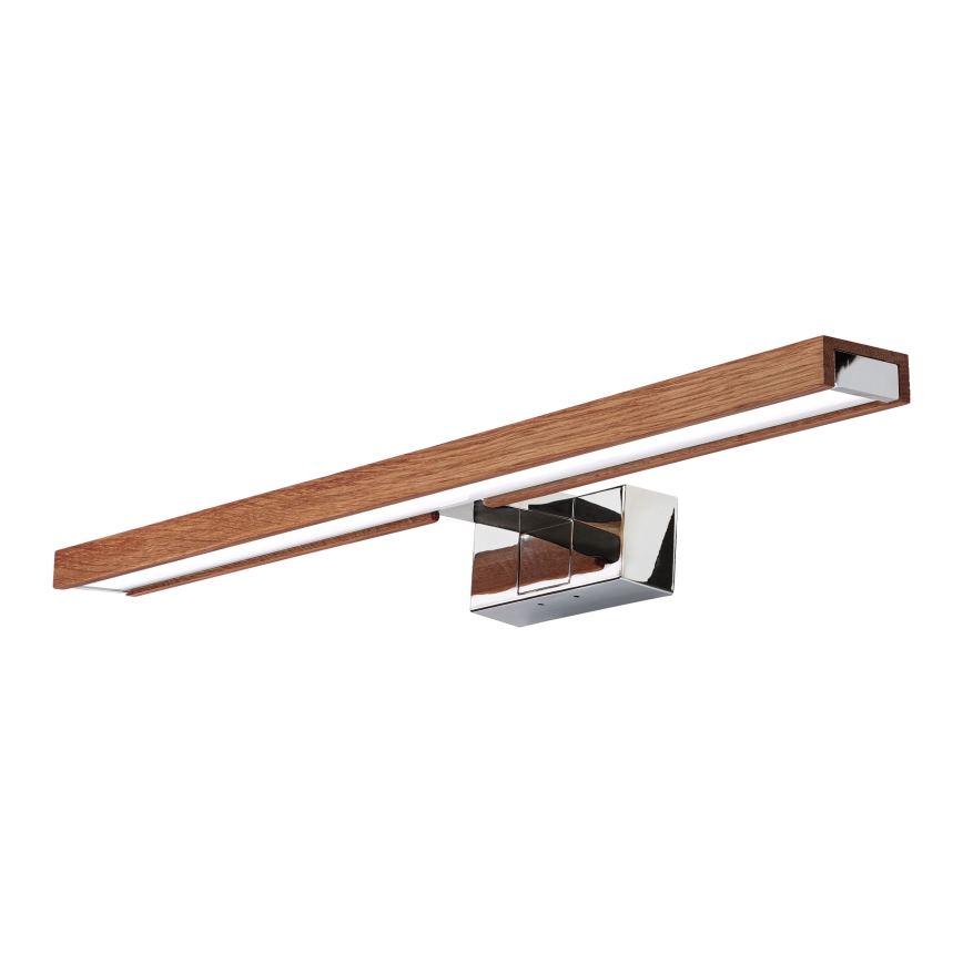 Brilagi - LED kúpeľňové osvetlenie zrkadla 3v1 WOODY MIRROR LED/12W/230V 60 cm IP44 lesklý chróm/dub čerešňa