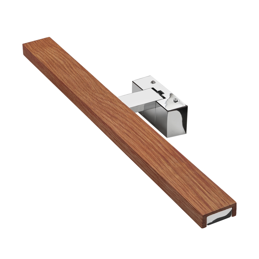 Brilagi - LED kúpeľňové osvetlenie zrkadla 3v1 WOODY MIRROR LED/12W/230V 60 cm IP44 lesklý chróm/dub čerešňa