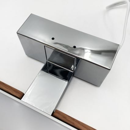 Brilagi - LED kúpeľňové osvetlenie zrkadla 3v1 WOODY MIRROR LED/12W/230V 60 cm IP44 lesklý chróm/dub čerešňa