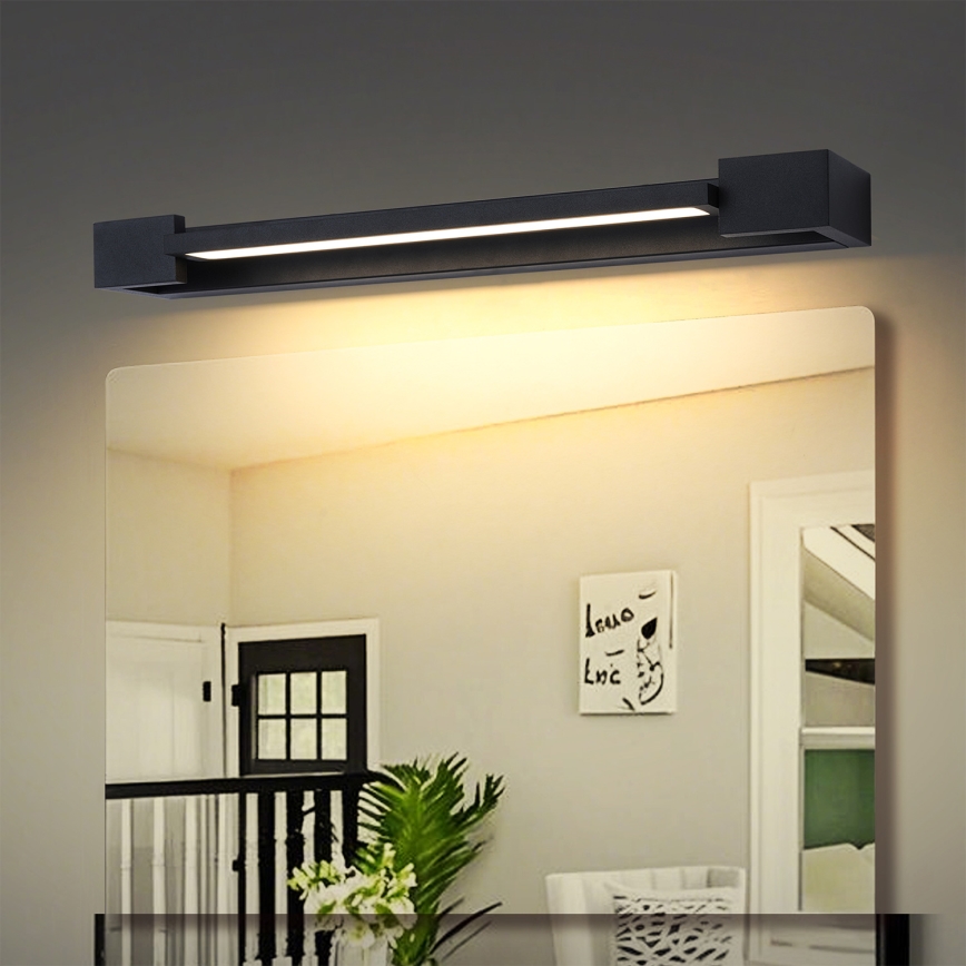 Brilagi - LED osvetlenie zrkadla do kúpeľne AQUA LINE LED/12W/230V 45 cm IP44 čierna CRI 90