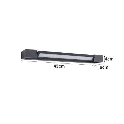 Brilagi - LED osvetlenie zrkadla do kúpeľne AQUA LINE LED/12W/230V 45 cm IP44 čierna CRI 90