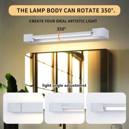 Brilagi - LED kúpeľňové osvetlenie zrkadla AQUA LINE LED/12W/230V 45 cm IP44 matný chróm CRI 90
