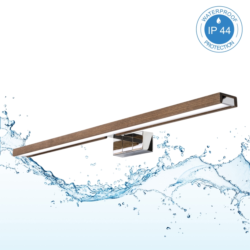 BRILAGI - LED kúpeľňové osvetlenie zrkadla WOODY MIRROR 3v1 LED/15W/230V 80 cm IP44 lesklý chróm/dub orech