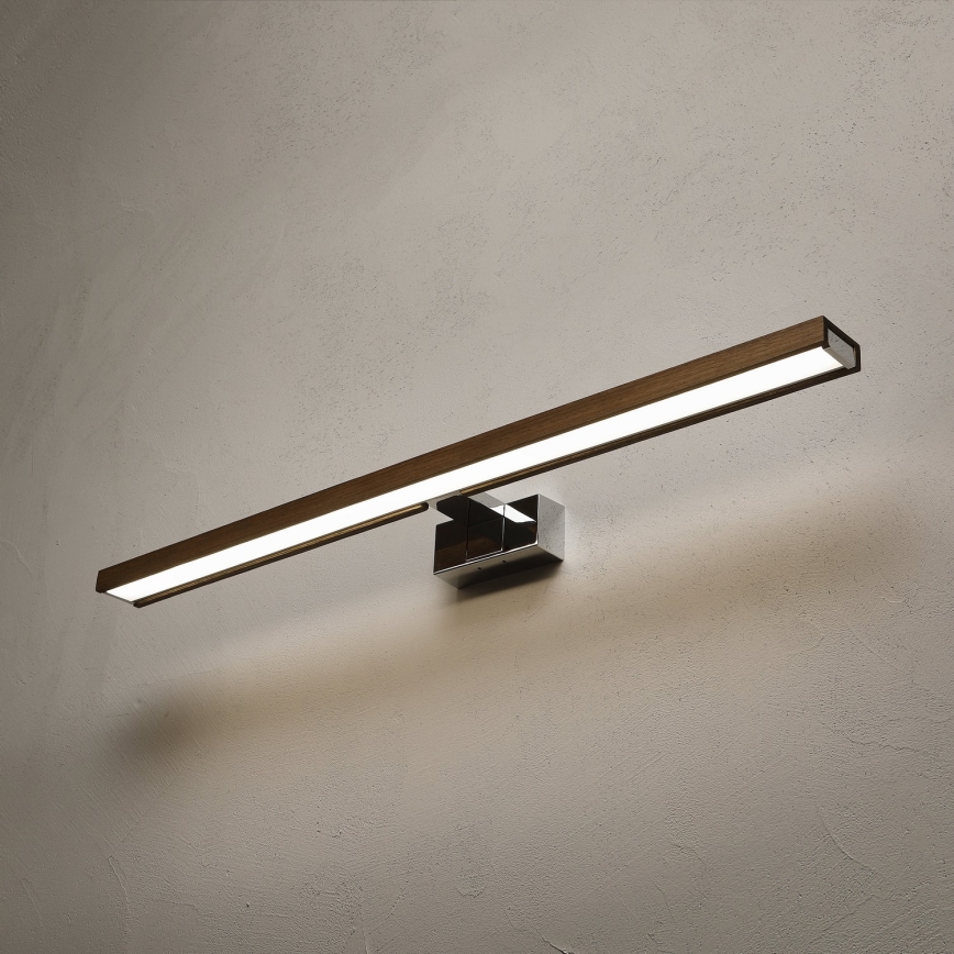 BRILAGI - LED kúpeľňové osvetlenie zrkadla WOODY MIRROR 3v1 LED/15W/230V 80 cm IP44 lesklý chróm/dub orech