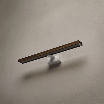 Brilagi - LED kúpeľňové osvetlenie zrkadla 3v1 WOODY MIRROR 3v1 LED/12W/230V 60 cm IP44 biela/dub orech