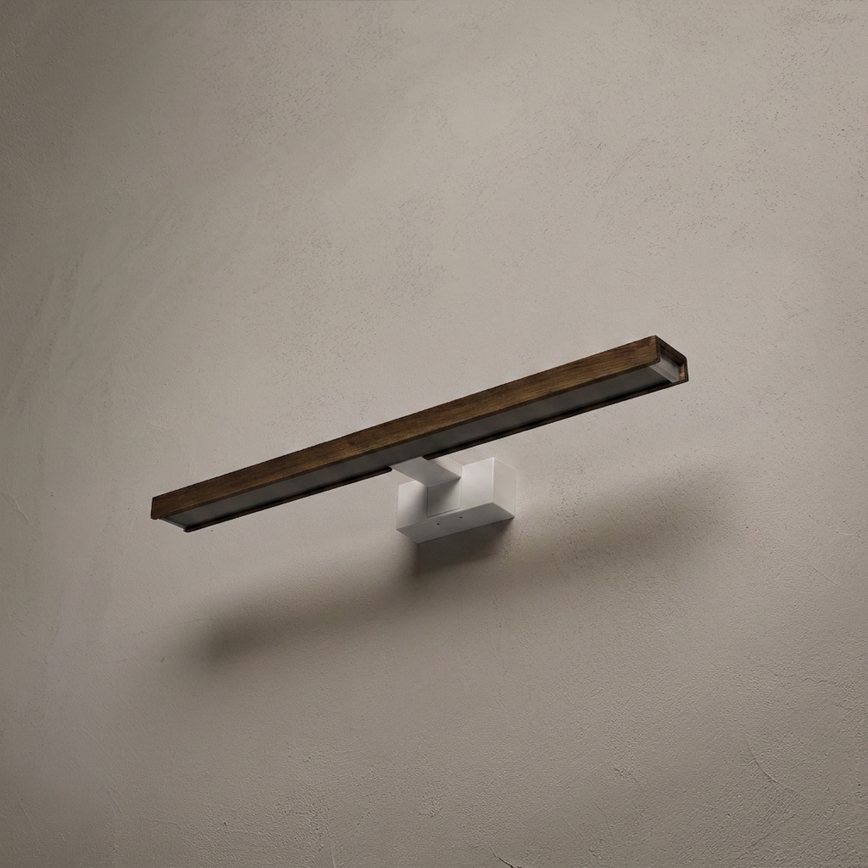 Brilagi - LED kúpeľňové osvetlenie zrkadla 3v1 WOODY MIRROR 3v1 LED/12W/230V 60 cm IP44 biela/dub orech