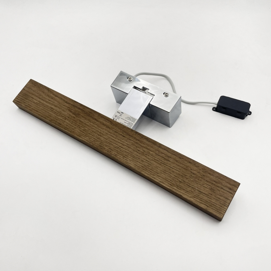Brilagi - LED kúpeľňové osvetlenie zrkadla 3v1 WOODY MIRROR LED/8W/230V 40 cm IP44 lesklý chróm/dub orech
