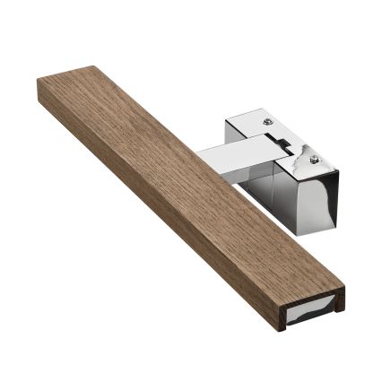 Brilagi - LED kúpeľňové osvetlenie zrkadla 3v1 WOODY MIRROR LED/8W/230V 40 cm IP44 lesklý chróm/dub orech