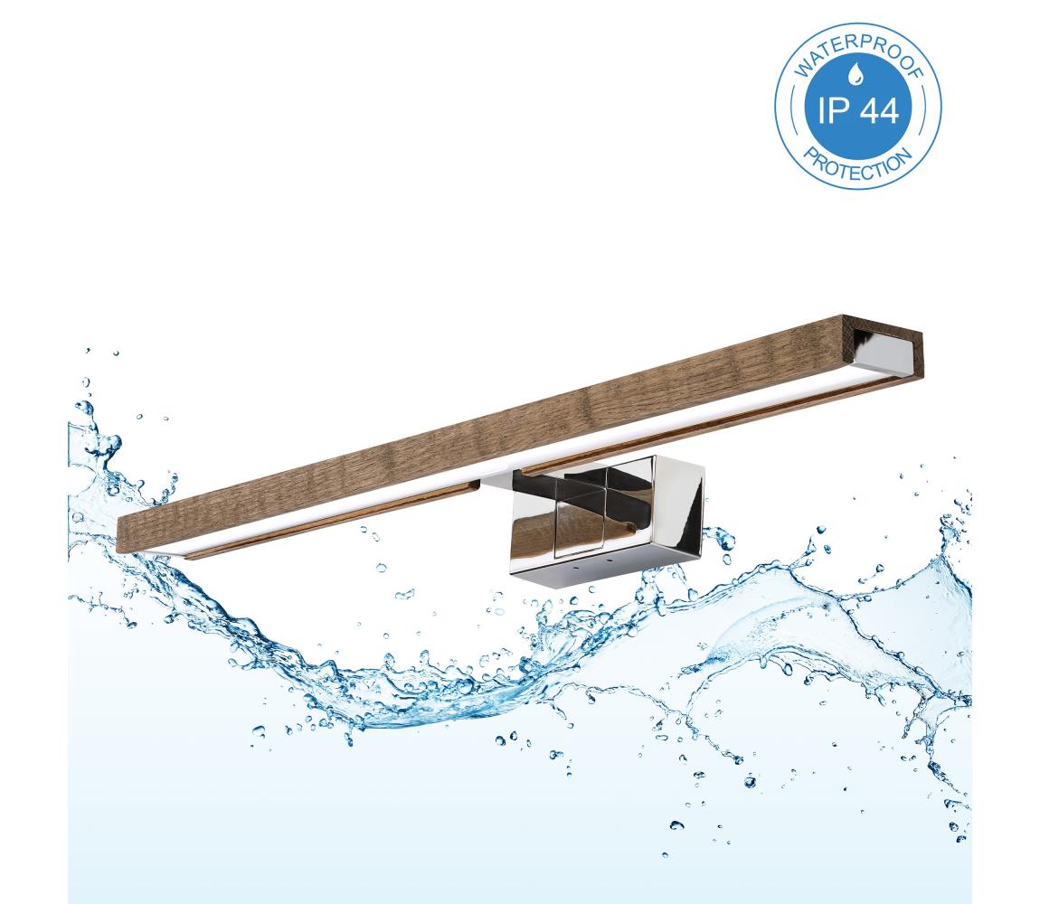 Brilagi - LED Kúpeľňové osvetlenie zrkadla 3v1 WOODY MIRROR LED/12W/230V IP44 chróm/dub/orech 8590828018216