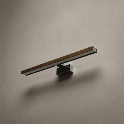 Brilagi - LED osvetlenie zrkadla do kúpeľne 3 v 1 WOODY MIRROR LED/12W/230V 60 cm IP44 lesklý chróm/dubový orech