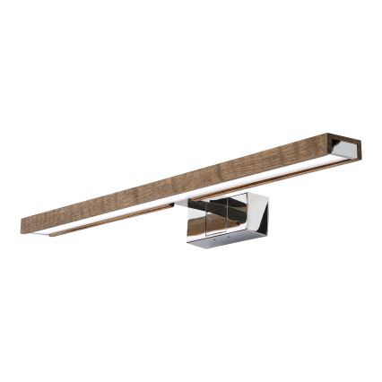 Brilagi - LED osvetlenie zrkadla do kúpeľne 3 v 1 WOODY MIRROR LED/12W/230V 60 cm IP44 lesklý chróm/dubový orech