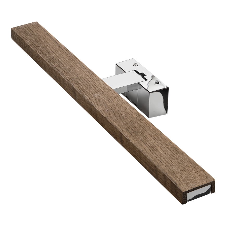 Brilagi - LED osvetlenie zrkadla do kúpeľne 3 v 1 WOODY MIRROR LED/12W/230V 60 cm IP44 lesklý chróm/dubový orech