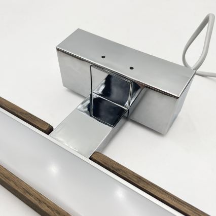 Brilagi - LED osvetlenie zrkadla do kúpeľne 3 v 1 WOODY MIRROR LED/12W/230V 60 cm IP44 lesklý chróm/dubový orech