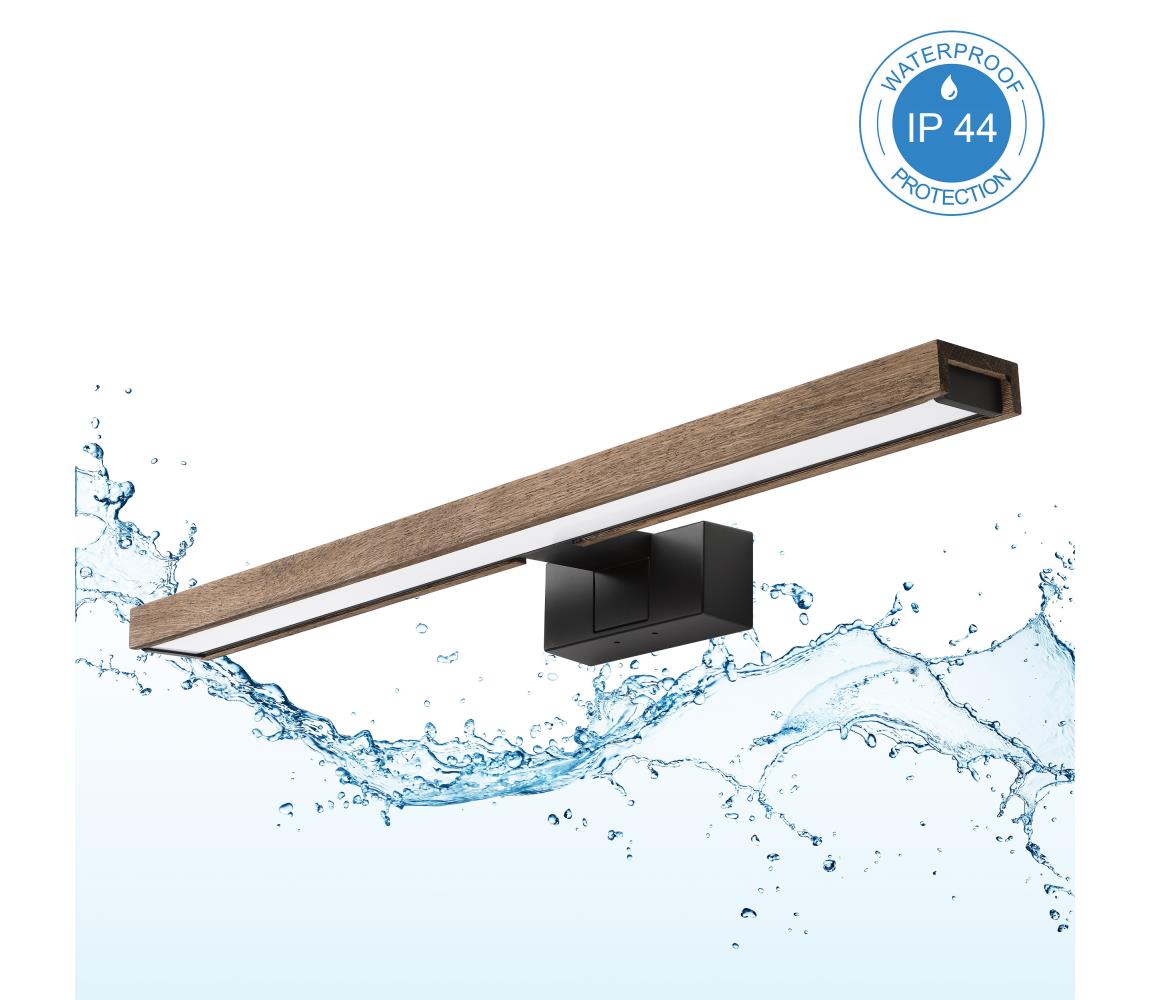 Brilagi -LED Kúpeľňové osvetlenie zrkadla 3v1 WOODY MIRROR LED/12W/230V IP44 čierna/dub orech 8590828018230