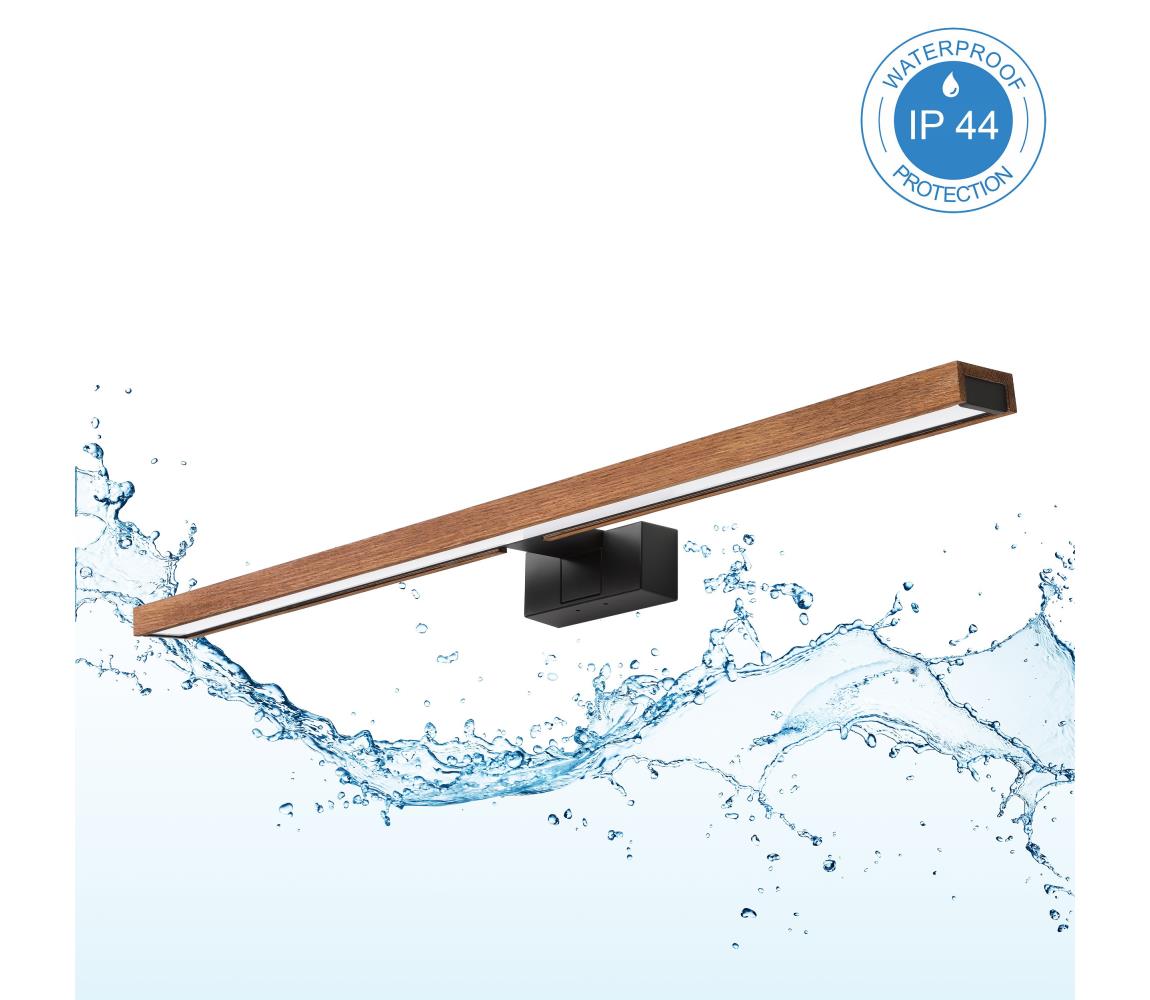 Brilagi-LED Kúpeľňové osvetlenie zrkadla 3v1 WOODY MIRROR LED/15W/230V 80 cm IP44 čierna/dub 8590828039303