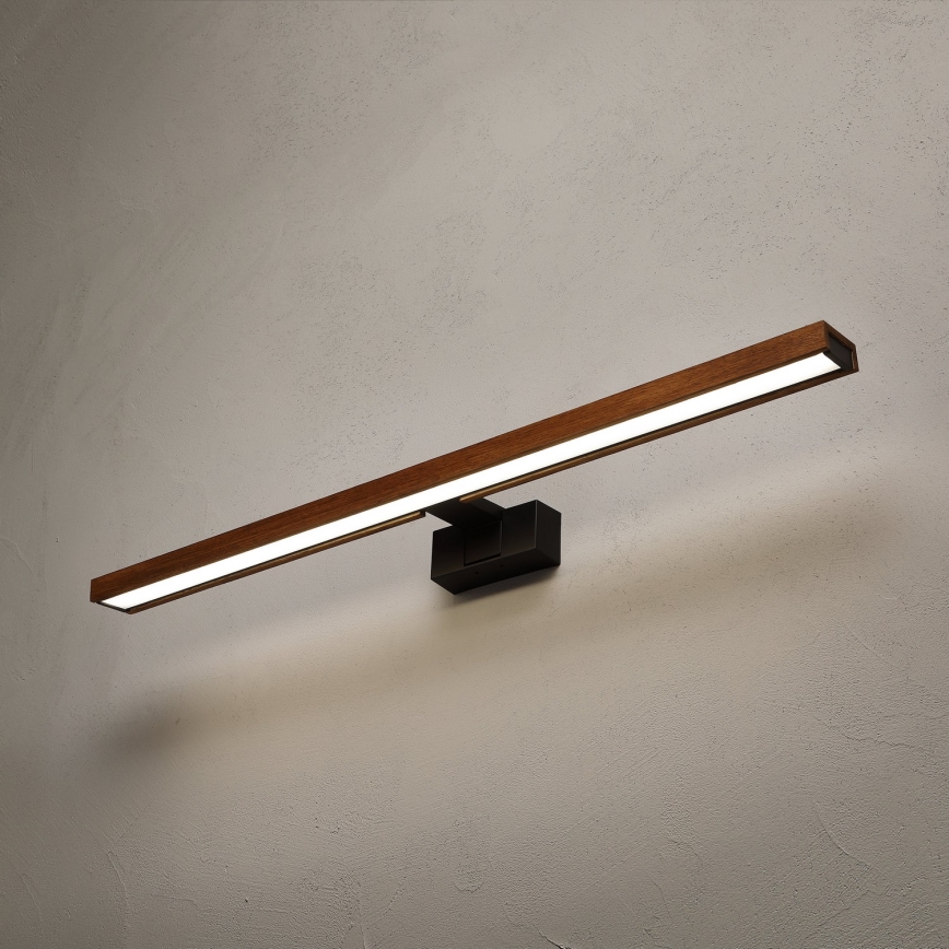 Brilagi - LED kúpeľňové zrkadlové osvetlenie 3v1 WOODY MIRROR LED/15W/230V 80 cm IP44 čierna/čerešňový dub