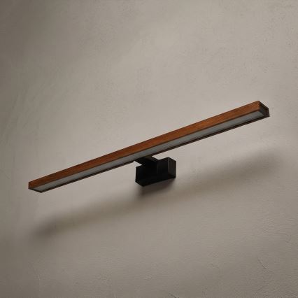 Brilagi - LED kúpeľňové zrkadlové osvetlenie 3v1 WOODY MIRROR LED/15W/230V 80 cm IP44 čierna/čerešňový dub