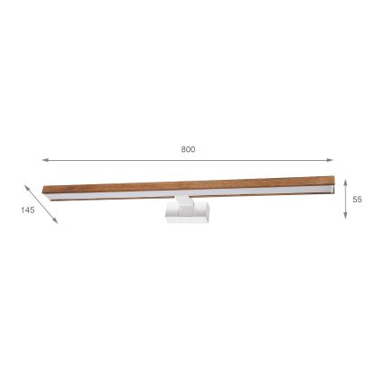 Brilagi - LED kúpeľňové osvetlenie zrkadla 3v1 WOODY MIRROR LED/15W/230V 80 cm IP44 biela/dub čerešňa