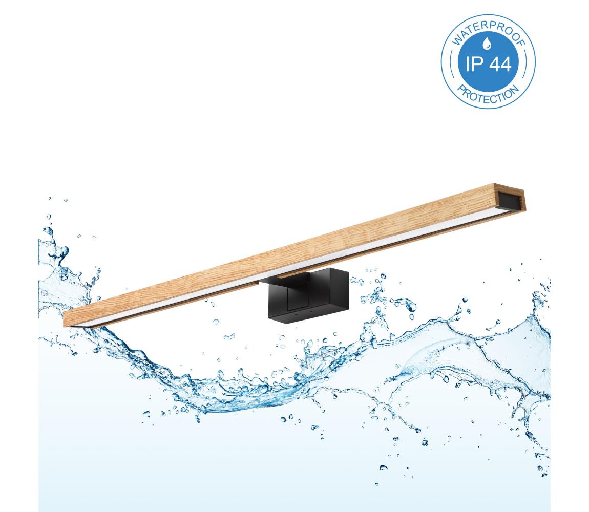 Brilagi - LED kúpeľňové osvetlenie zrkadla 3v1 WOODY MIRROR LED/15W/230V IP44 čierna/dub 8590828018285