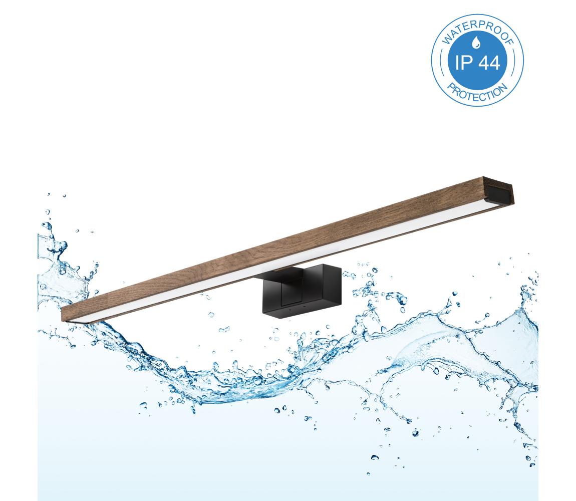 Brilagi - LED kúpeľňové osvetlenie zrkadla 3v1 WOODY MIRROR LED/15W/230V IP44 čierna/dub orech 8590828018292