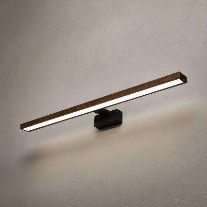 Brilagi - LED kúpeľňové osvetlenie zrkadla 3v1 WOODY MIRROR LED/15W/230V 80 cm IP44 čierna/dub orech