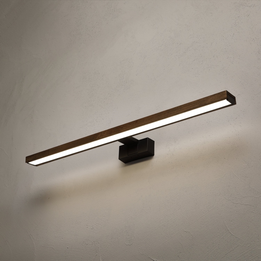 Brilagi - LED kúpeľňové osvetlenie zrkadla 3v1 WOODY MIRROR LED/15W/230V 80 cm IP44 čierna/dub orech