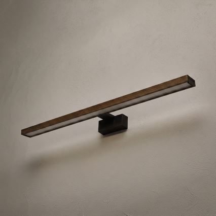 Brilagi - LED kúpeľňové osvetlenie zrkadla 3v1 WOODY MIRROR LED/15W/230V 80 cm IP44 čierna/dub orech