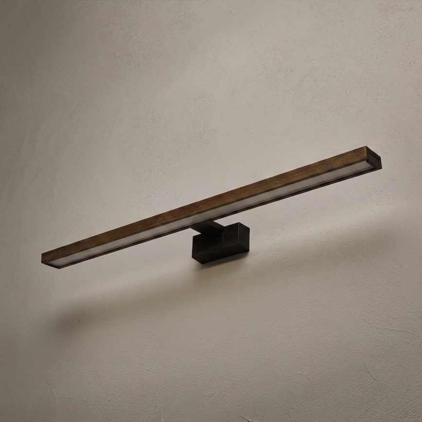 Brilagi - LED kúpeľňové osvetlenie zrkadla 3v1 WOODY MIRROR LED/15W/230V 80 cm IP44 čierna/dub orech