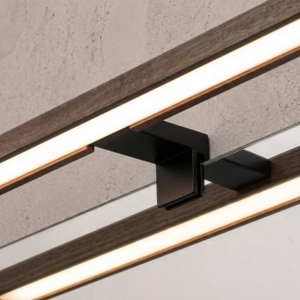 Brilagi - LED kúpeľňové osvetlenie zrkadla 3v1 WOODY MIRROR LED/15W/230V 80 cm IP44 čierna/dub orech