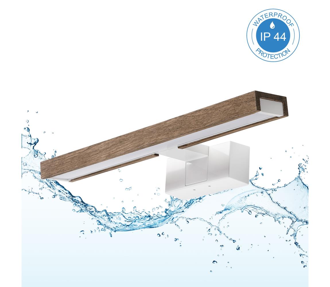 Brilagi-LED Kúpeľňové osvetlenie zrkadla 3v1 WOODY MIRROR LED/8W/230V 40 cm IP44 biela/dub 8590828039259