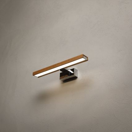 Brilagi - LED osvetlenie zrkadla do kúpeľne 3v1 WOODY MIRROR LED/8W/230V 40 cm IP44 lesklý chróm/dub