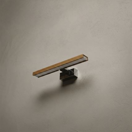Brilagi - LED osvetlenie zrkadla do kúpeľne 3v1 WOODY MIRROR LED/8W/230V 40 cm IP44 lesklý chróm/dub
