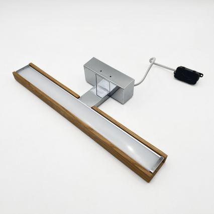 Brilagi - LED osvetlenie zrkadla do kúpeľne 3v1 WOODY MIRROR LED/8W/230V 40 cm IP44 lesklý chróm/dub