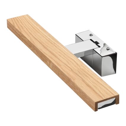 Brilagi - LED osvetlenie zrkadla do kúpeľne 3v1 WOODY MIRROR LED/8W/230V 40 cm IP44 lesklý chróm/dub