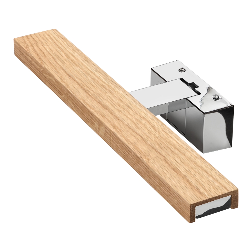 Brilagi - LED osvetlenie zrkadla do kúpeľne 3v1 WOODY MIRROR LED/8W/230V 40 cm IP44 lesklý chróm/dub