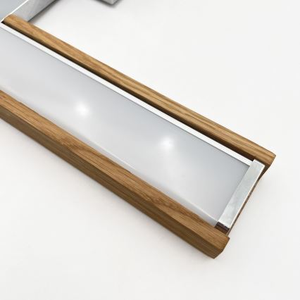 Brilagi - LED osvetlenie zrkadla do kúpeľne 3v1 WOODY MIRROR LED/8W/230V 40 cm IP44 lesklý chróm/dub