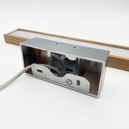 Brilagi - LED osvetlenie zrkadla do kúpeľne 3v1 WOODY MIRROR LED/8W/230V 40 cm IP44 lesklý chróm/dub