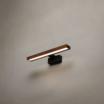 Brilagi - LED osvetlenie kúpeľňového zrkadla 3 v 1 WOODY MIRROR LED/8W/230V 40 cm IP44 čierna/dub