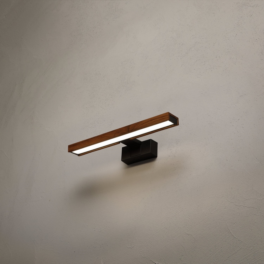 Brilagi - LED osvetlenie kúpeľňového zrkadla 3 v 1 WOODY MIRROR LED/8W/230V 40 cm IP44 čierna/dub