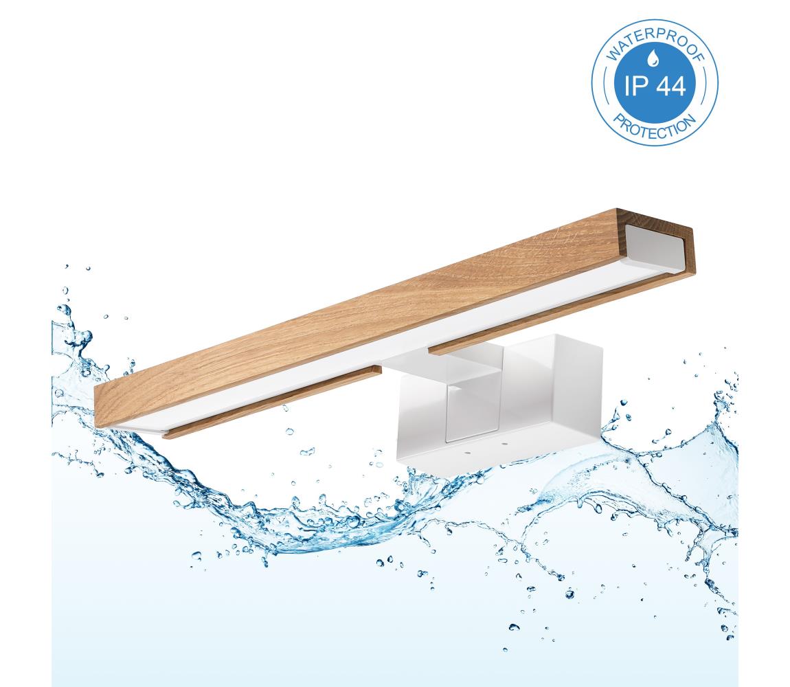 Brilagi - LED kúpeľňové osvetlenie zrkadla 3v1 WOODY MIRROR LED/8W/230V IP44 biela/dub 8590828018193