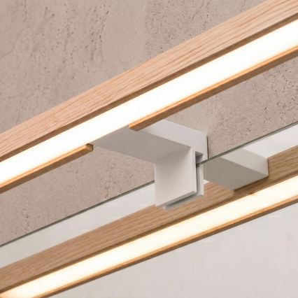 Brilagi - LED kúpeľňové osvetlenie na zrkadlo 3v1 WOODY MIRROR LED/8W/230V 40 cm IP44 biela/dub