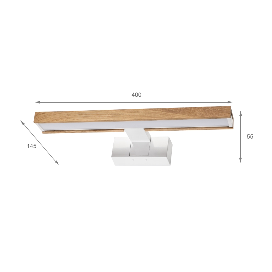 Brilagi - LED kúpeľňové osvetlenie na zrkadlo 3v1 WOODY MIRROR LED/8W/230V 40 cm IP44 biela/dub